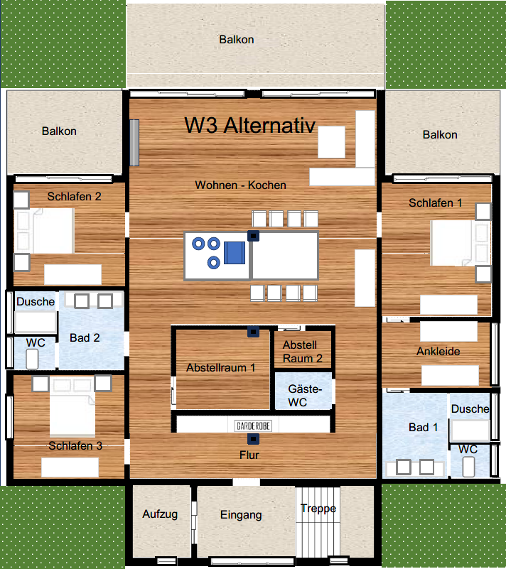 Grundriss Wohnung 3 - Penthouse