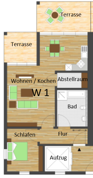 Grundriss Wohnung 1