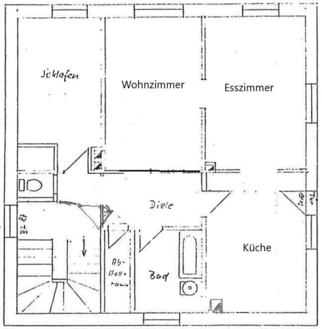 Wohnen im Frankenwald: Mietwohnung im 1. OG ca. 75 m² Wohnfläche in Schwarzenbach a. Wald/Schwarzenstein, 95131 Schwarzenbach a.Wald, Etagenwohnung