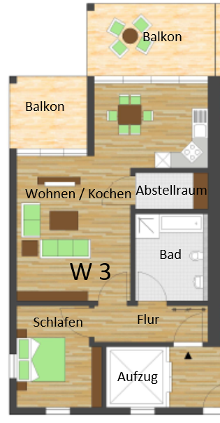 Grundriss Wohnung 3