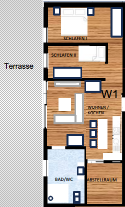 Grundriss Wohnung 1