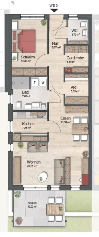 Grundriss Wohnung 3